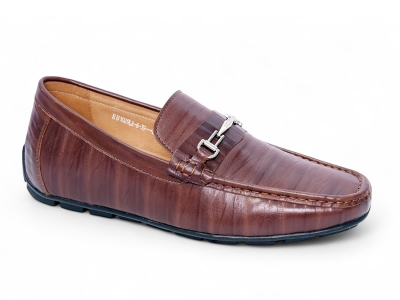 Giày mọi cao 6cm màu nâu đế khâu